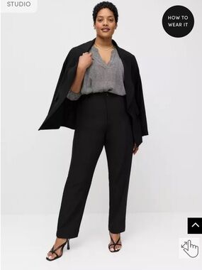 torrid Black Straight-Leg High-Rise Pants